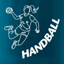Handball nápis šikmo  - holka