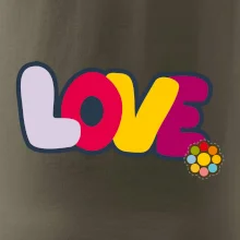 Love nápis s květinou