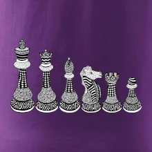 Šachové figurky v řadě - kreslené