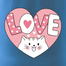 Kočka love - růžové srdce