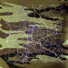 Praha - Mapa s vodními toky