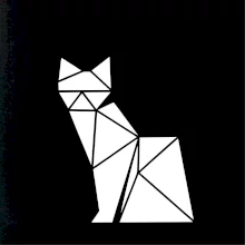 Origami kočka z boku