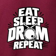 Eat sleep drum repeat - minimalistický bubenický slogan