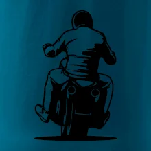 Motorkář na zádech - chopper