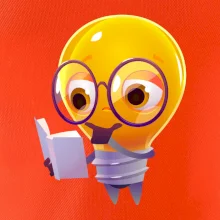 Žárovka přemýšlí nad knihou