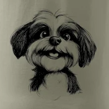 Lhasa Apso karikatura hlava
