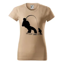 Rybář tahající rybu