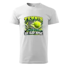 Tenisová raketa a míček eat sleep repeat