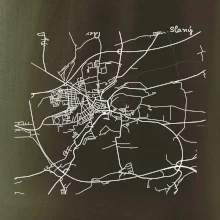 Mapy měst černobílé Slaný