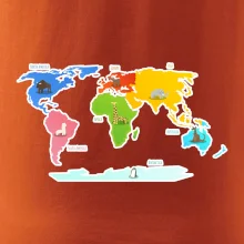 Světové kontinenty s názvy a zvířátky