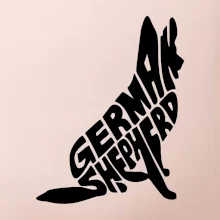 Německý ovčák sedící napis