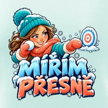 Rodinná vánoční trička - Mířím přesně máma sněhová bitva