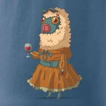 Alpaka s vínem žena