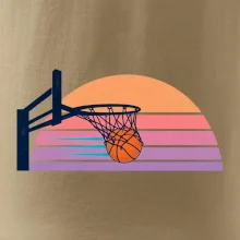 Retro západ slunce a basketbalový koš