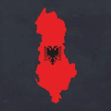 Albánie mapa a znak