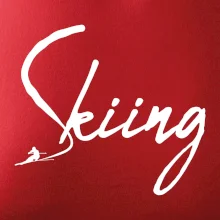 Skiing nápis lyžař