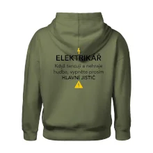 Elektrikář - hlavní jistič - Nápis na zádech