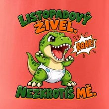 Listopadový živel zelený dinosaurus rex v plence