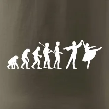 Evoluce tanec - muž a žena se sukní