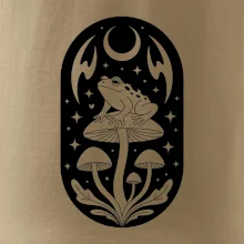 Goblincore černobílá oválná žába