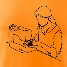 Švadlena a šicí stroj jedním tahem