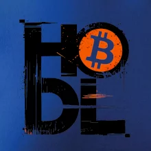 Hodl velký nápis a logo BTC