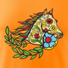 Kůň barevný s listy