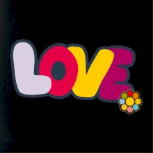 Love nápis s květinou