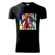 Vitráž - Ježíš a kříž