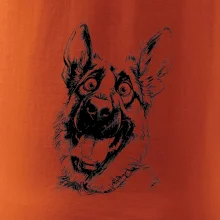 Černobílá karikatura Německý ovčák