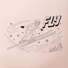 Skokan na lyžích černý obrázek FLY