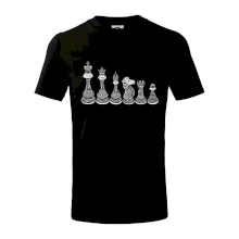 Šachové figurky v řadě - kreslené