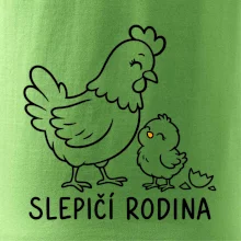 Slepičí rodina s kuřátkem