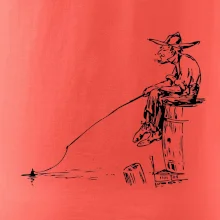 Kreslený rybář na pařezu