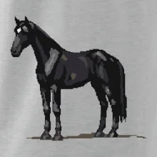 Černý kůň pixel