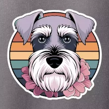 Knírač - fenka a květiny