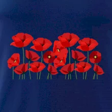 Vlčí mák v řadě