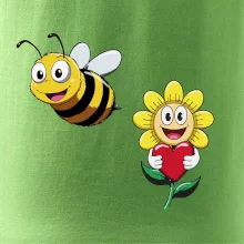 Parové triko - Včela a květina
