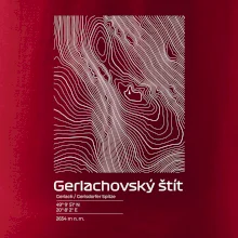 Gerlachovský štít - vrstevnice v obdélníku