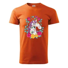 Kůň barevný s květinami