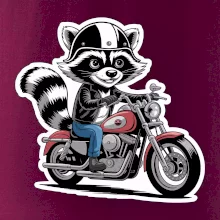 Mýval na motorce kreslený