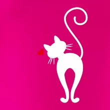 Zamilovaná kočka zezadu