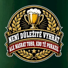 Není důležité vyhrát - pivní pohár a zlatý vavřín