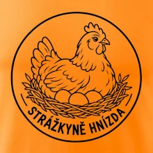 Strážkyně hnízda slepice v emblému