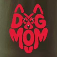 Dog mom nápis v hlavě