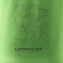 Lomnický štít - vrstevnice v obdélníku