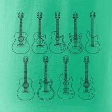 Typy kytar černé kresby