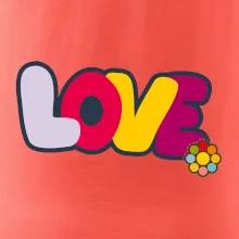 Love nápis s květinou