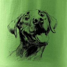 Černobílá karikatura Labrador světlý