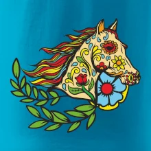 Kůň barevný s listy